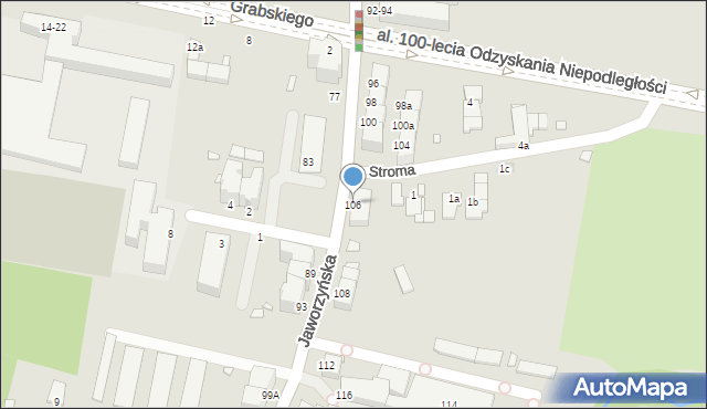 Legnica, Jaworzyńska, 106, mapa Legnicy