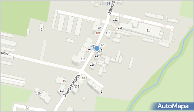 Legnica, Jaworzyńska, 124, mapa Legnicy