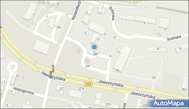 Legnica, Jaworzyńska, 238, mapa Legnicy