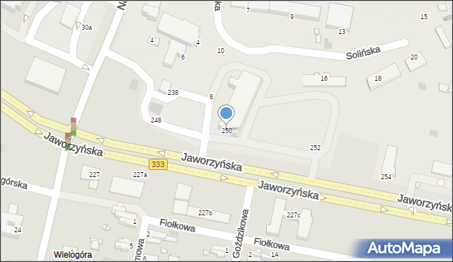 Legnica, Jaworzyńska, 250, mapa Legnicy