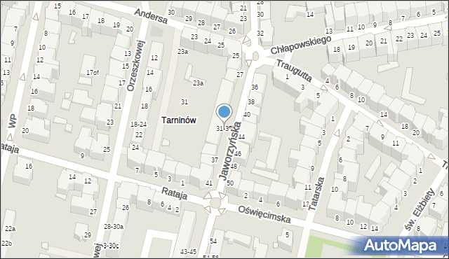 Legnica, Jaworzyńska, 31-35, mapa Legnicy