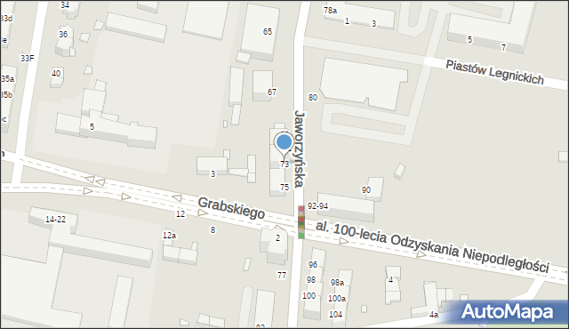 Legnica, Jaworzyńska, 73, mapa Legnicy