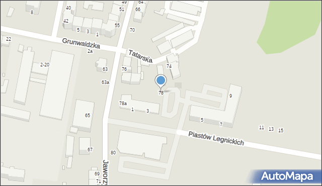 Legnica, Jaworzyńska, 78, mapa Legnicy