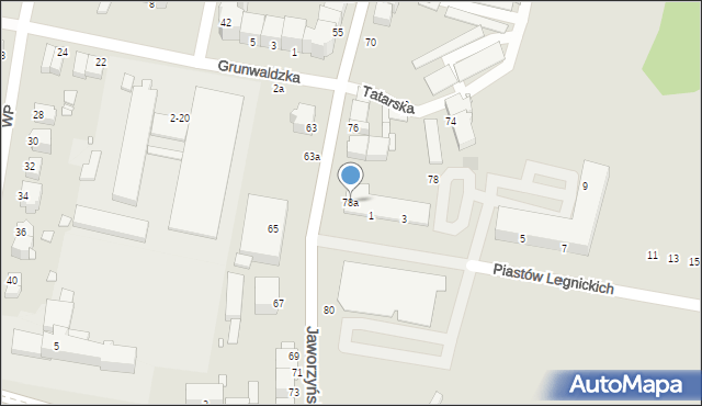 Legnica, Jaworzyńska, 78a, mapa Legnicy