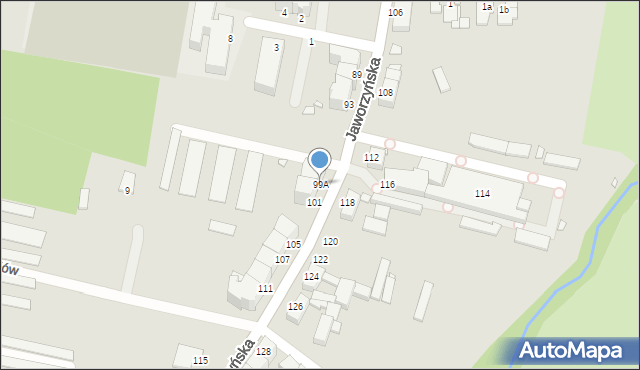 Legnica, Jaworzyńska, 99A, mapa Legnicy