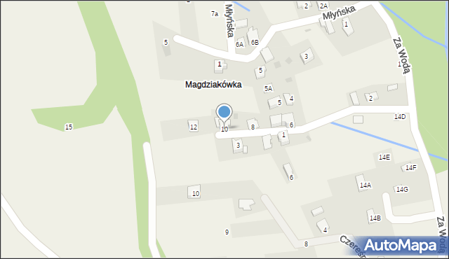 Łękawica, Jagodowa, 10, mapa Łękawica