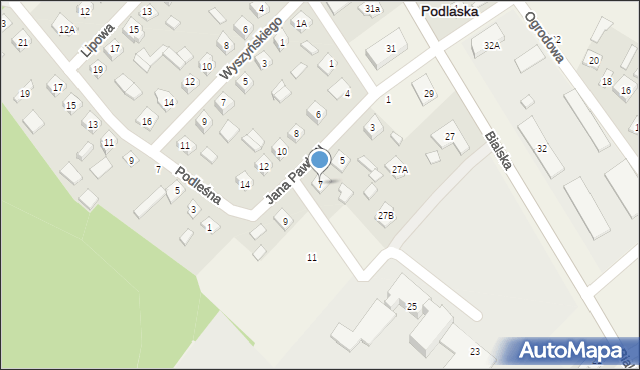 Leśna Podlaska, Jana Pawła II, 7, mapa Leśna Podlaska