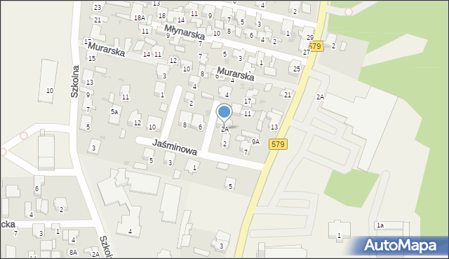 Leszno, Jaśminowa, 2A, mapa Leszno