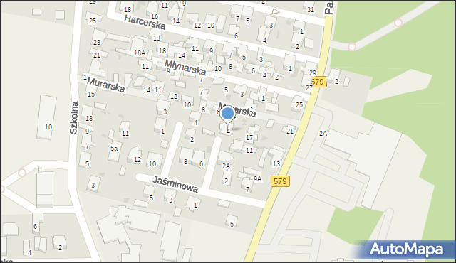 Leszno, Jaśminowa, 4, mapa Leszno