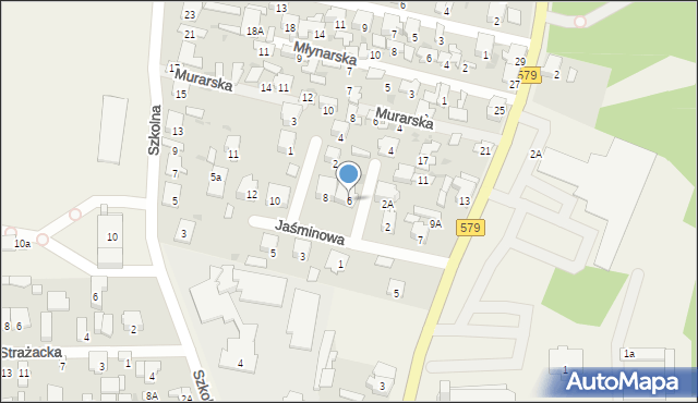 Leszno, Jaśminowa, 6, mapa Leszno