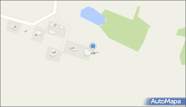 Leźno, Jagodowe Wzgórze, 43B, mapa Leźno