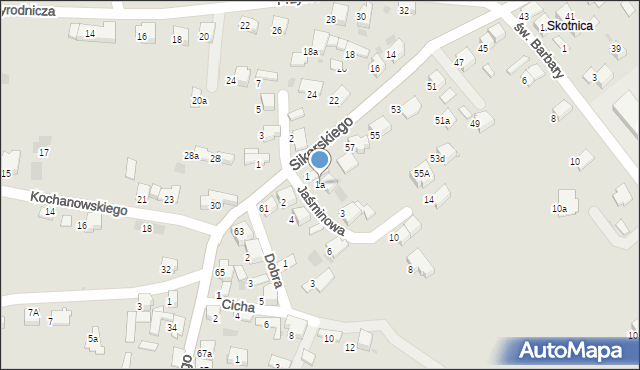 Libiąż, Jaśminowa, 1a, mapa Libiąż