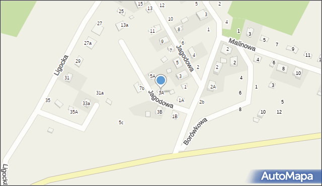 Ligota, Jagodowa, 3A, mapa Ligota