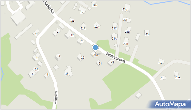 Limanowa, Jabłoniecka, 20a, mapa Limanowa