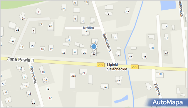 Lipinki Szlacheckie, Jana Pawła II, 22, mapa Lipinki Szlacheckie