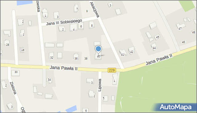 Lipinki Szlacheckie, Jana Pawła II, 40, mapa Lipinki Szlacheckie