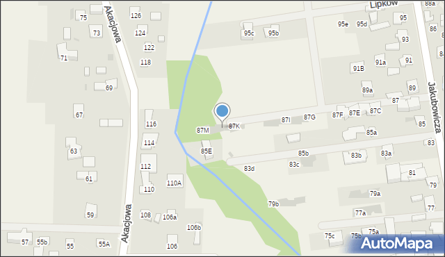 Lipków, Jakubowicza Józefa Paschalisa, 87L, mapa Lipków