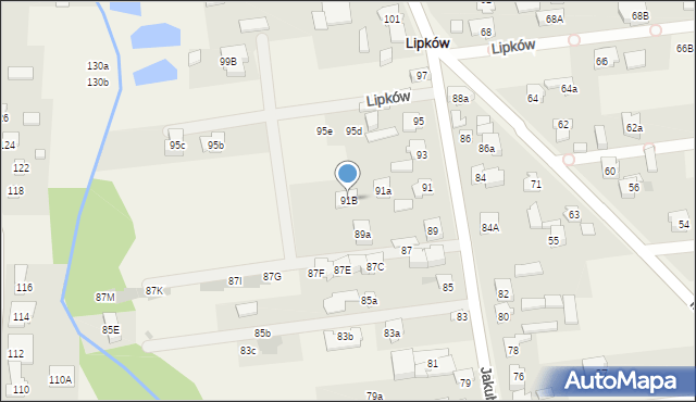 Lipków, Jakubowicza Józefa Paschalisa, 91B, mapa Lipków