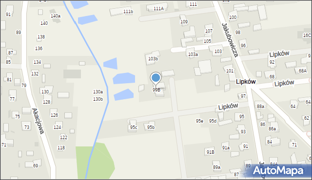 Lipków, Jakubowicza Józefa Paschalisa, 99B, mapa Lipków