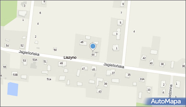 Liszyno, Jagiellońska, 44, mapa Liszyno