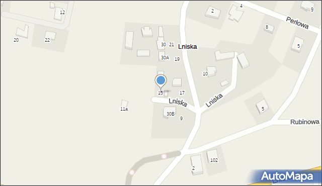 Lniska, Jarzębinowa, 15, mapa Lniska