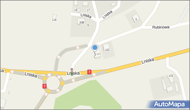 Lniska, Jarzębinowa, 2, mapa Lniska