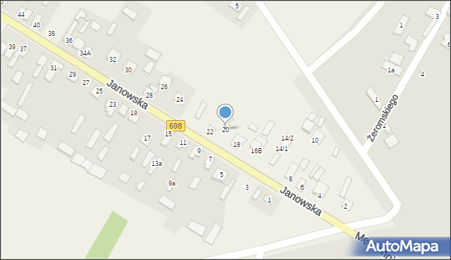 Łobaczew Duży, Janowska, 20, mapa Łobaczew Duży