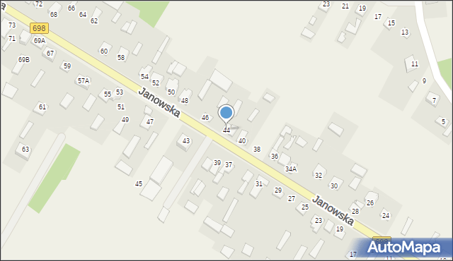 Łobaczew Duży, Janowska, 44, mapa Łobaczew Duży