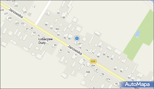 Łobaczew Duży, Janowska, 78, mapa Łobaczew Duży