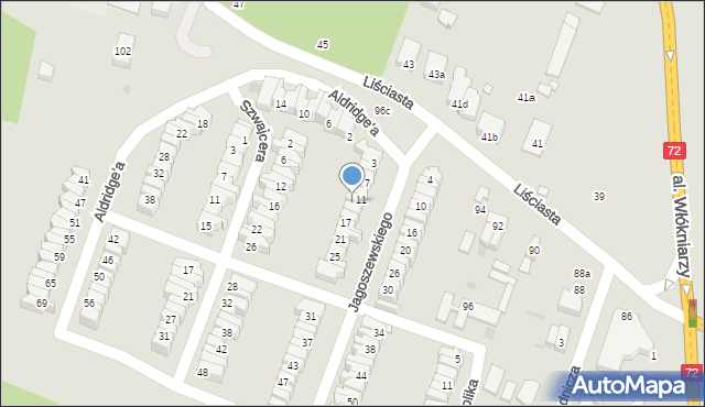 Łódź, Jagoszewskiego Mieczysława, 13, mapa Łodzi
