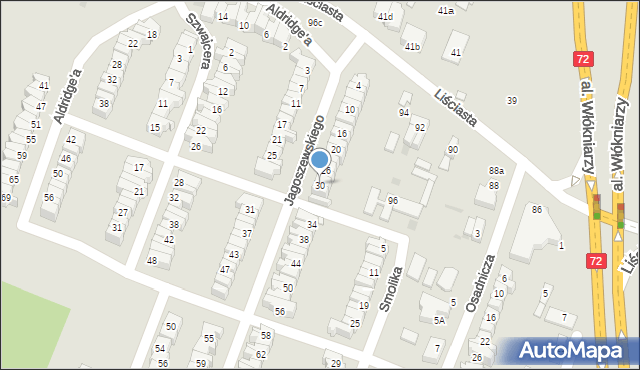 Łódź, Jagoszewskiego Mieczysława, 30, mapa Łodzi