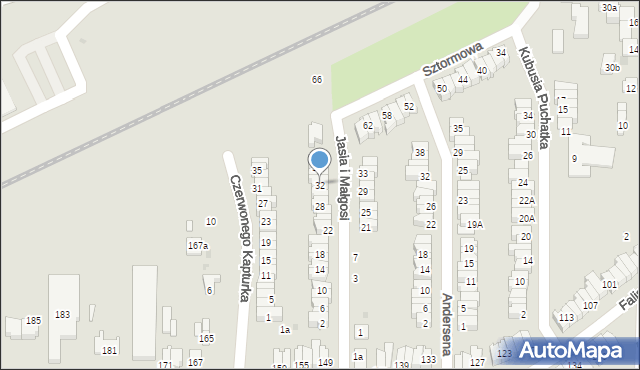 Łódź, Jasia i Małgosi, 32, mapa Łodzi