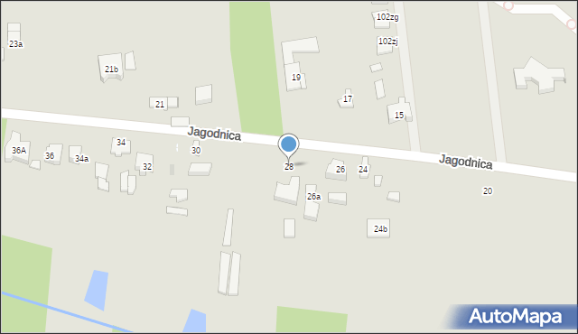 Łódź, Jagodnica, 28, mapa Łodzi