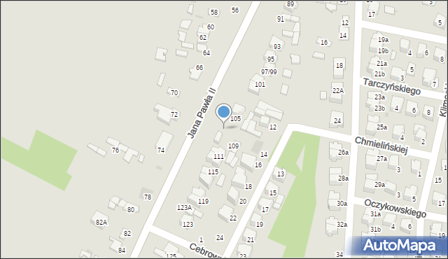 Łowicz, Jana Pawła II, 107, mapa Łowicza