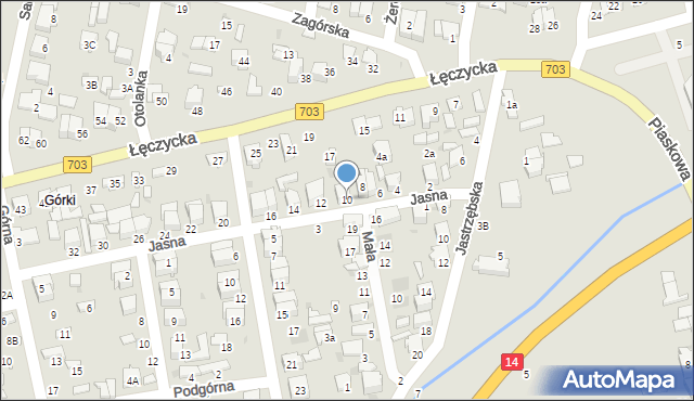 Łowicz, Jasna, 10, mapa Łowicza