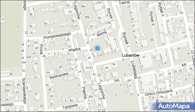 Lubartów, Jana Pawła II, 1, mapa Lubartów