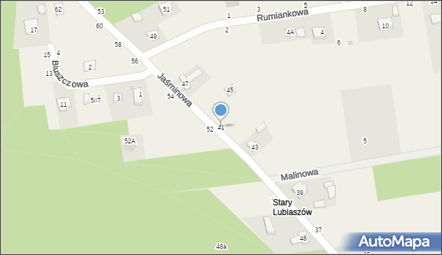 Lubiaszów, Jaśminowa, 41, mapa Lubiaszów