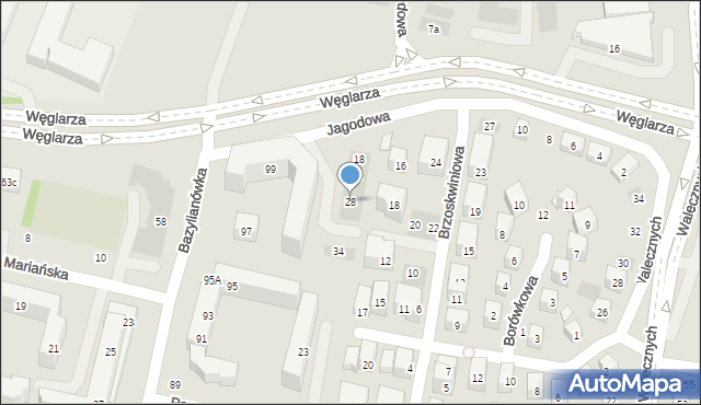 Lublin, Jagodowa, 28, mapa Lublina