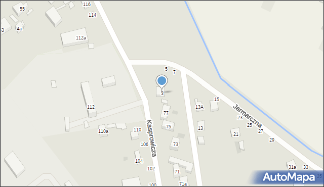 Lublin, Jarmarczna, 3, mapa Lublina