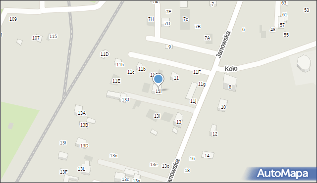 Lublin, Janowska, 11i, mapa Lublina