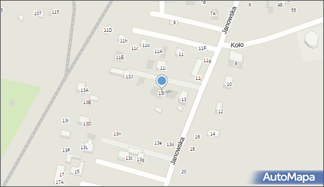 Lublin, Janowska, 13i, mapa Lublina