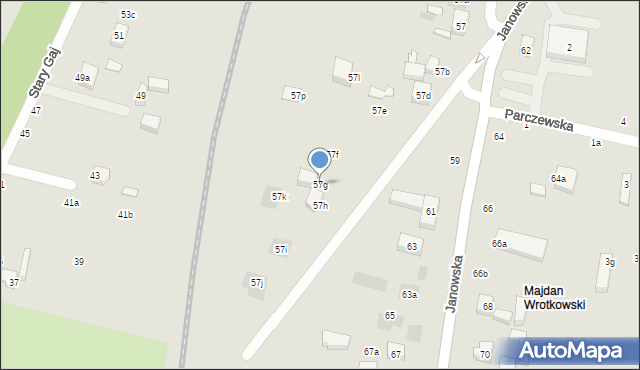 Lublin, Janowska, 57g, mapa Lublina