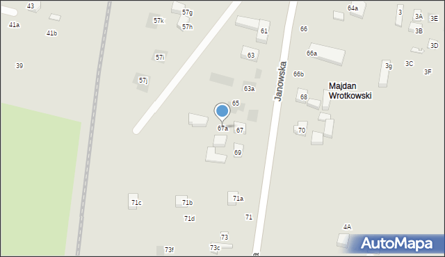 Lublin, Janowska, 67a, mapa Lublina