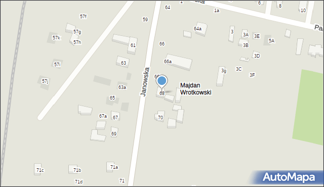 Lublin, Janowska, 68, mapa Lublina