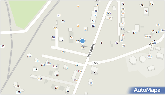 Lublin, Janowska, 7A, mapa Lublina