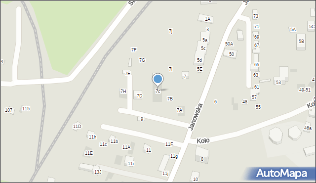 Lublin, Janowska, 7c, mapa Lublina