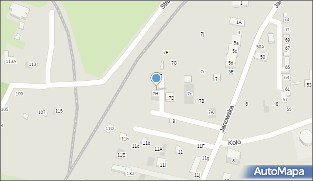 Lublin, Janowska, 7k, mapa Lublina