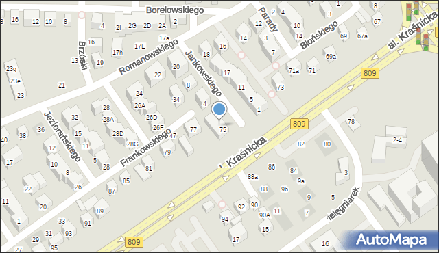 Lublin, Jankowskiego Józefa, 2A, mapa Lublina