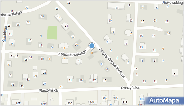 Lublin, Jacyny-Onyszkiewicza Tadeusza, 8, mapa Lublina