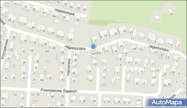 Lublin, Jagiellońska, 24, mapa Lublina